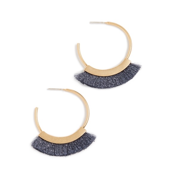 Madewell Jewelry - Madewell Fringe Hoop Earrings- Hematite Metallic